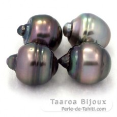 Lote de 4 Perlas de Tahiti Anilladas C de 13 a 13.1 mm