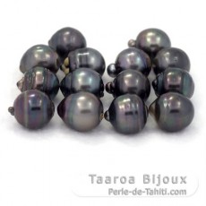 Lote de 14 Perlas de Tahiti Anilladas D de 12.5  12.9 mm