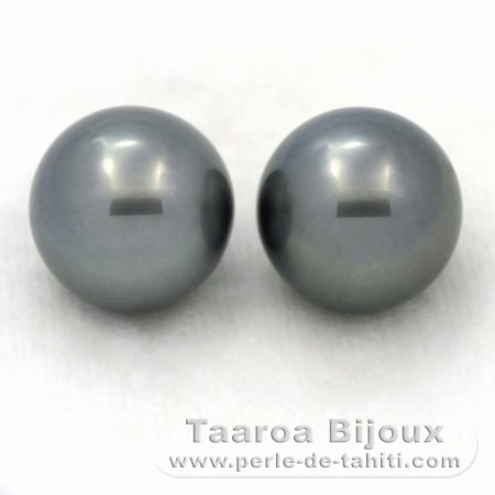 Lote de 2 Perlas de Tahiti Redondas C 12.5 mm