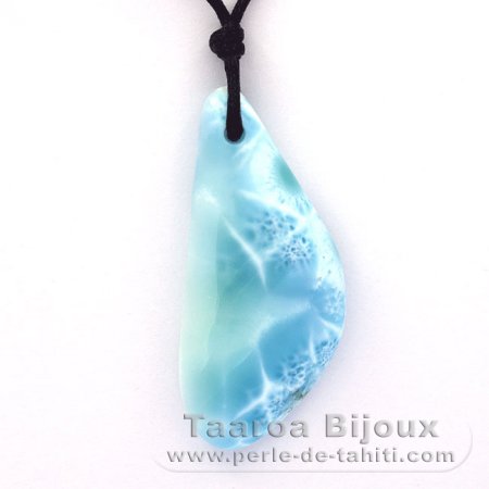 Collar de Algodn y 1 Larimar - 52 x 23 x 8 mm - 14.65 gr