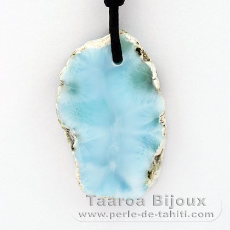 Collar de Algodn y 1 Larimar - 37 x 23 x 6 mm - 10.3 gr