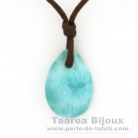 Collar de Algodn y 1 Larimar - 18 x 12 x 5 mm - 2.2 gr