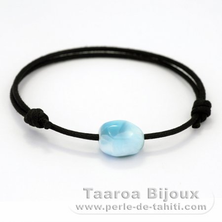 Pulsera de Algodn y 1 Larimar - 13 x 10.5 x 9 mm - 2 gr