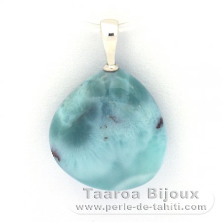 Colgante de Plata y 1 Larimar - 15 x 15 x 5.4 mm - 2 gr