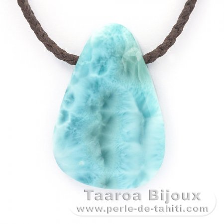 Collar de Algodn y 1 Larimar - 44 x 30 x 8 mm - 19.2 gr