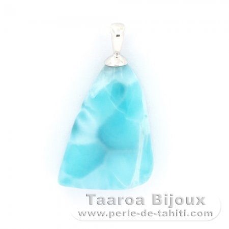 Colgante de Plata y 1 Larimar - 20 x 15 x 7 mm - 3.7 gr