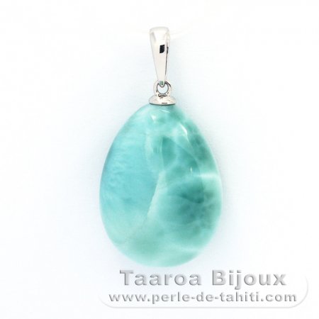 Colgante de Plata y 1 Larimar - 20 x 15 x 8 mm - 4.3 gr