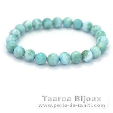 Pulsera de 23 cuentas de larimar - 15 cm - 15 gr