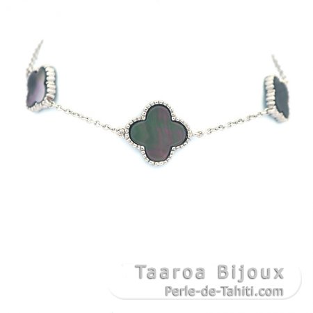 Pulsera de Plata y Nacarado de Tahiti