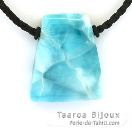 Collar de Algodn y 1 Larimar - 32 x 27 x 9 mm - 16 gr