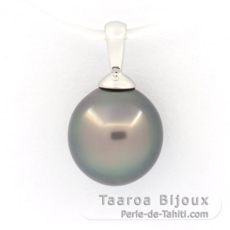 Colgante de Plata y 1 Perla de Tahiti Semi-Barroca B 9.7 mm