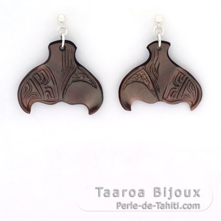 Aretes de Plata y nacarado de Tahiti