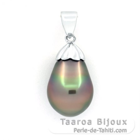 Colgante de Plata y 1 Perla de Tahiti Semi-Barroca B 11.2 mm