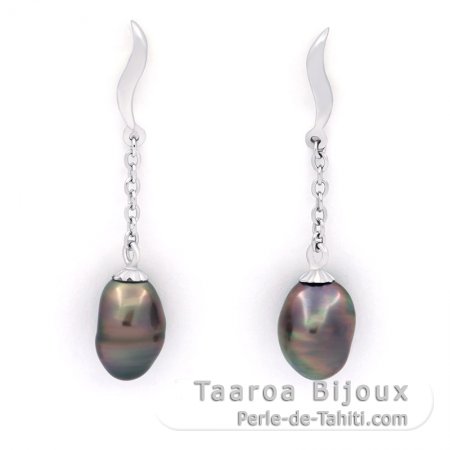 Aretes de Plata y 2 Keishis de Tahiti