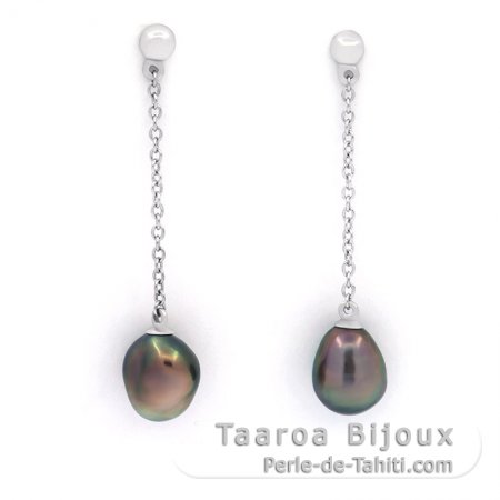 Aretes de Plata y 2 Keishis de Tahiti