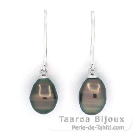 Aretes de Plata y 2 Keishis de Tahiti