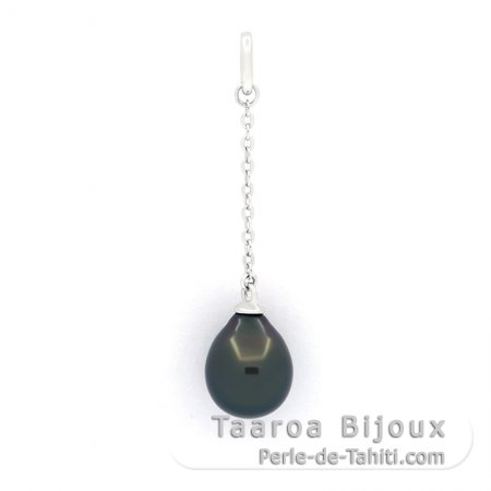 Colgante de Plata y 1 Perla de Tahiti Semi-Barroca C 8.2 mm