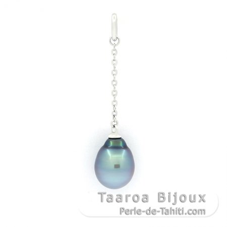 Colgante de Plata y 1 Perla de Tahiti Semi-Barroca B 8.4 mm