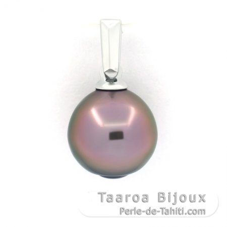 Colgante de Plata y 1 Perla de Tahiti Semi-Barroca B/C 9.1 mm