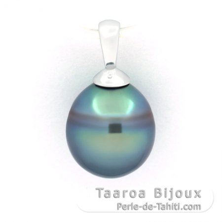 Colgante de Plata y 1 Perla de Tahiti Semi-Barroca B 9.3 mm