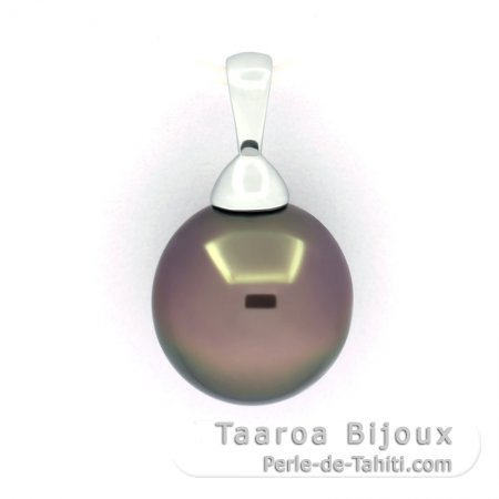 Colgante de Plata y 1 Perla de Tahiti Semi-Barroca C 10.9 mm