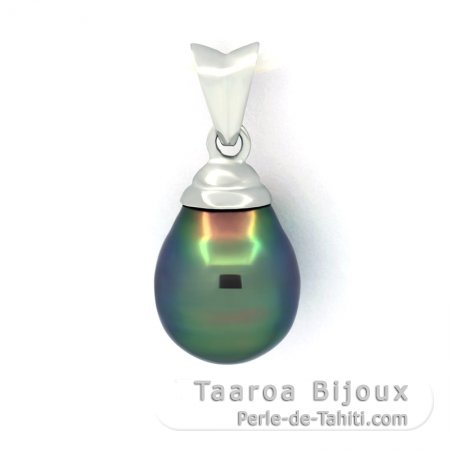 Colgante de Plata y 1 Perla de Tahiti Semi-Barroca B 8.8 mm