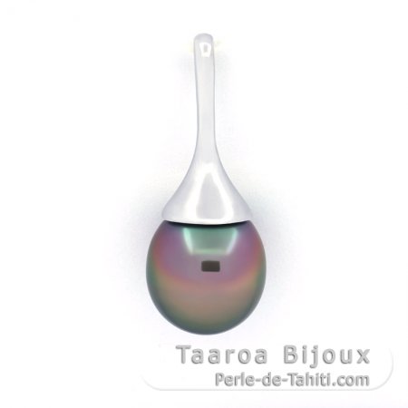 Colgante de Plata y 1 Perla de Tahiti Semi-Barroca B 11.2 mm