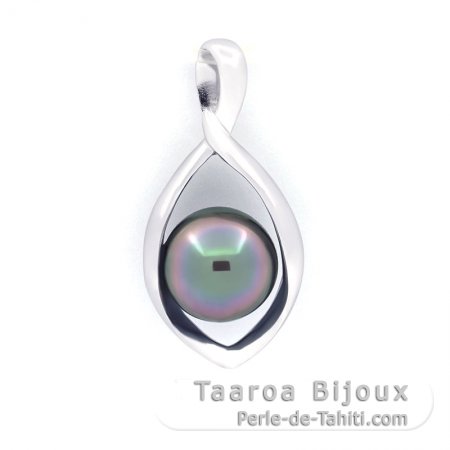 Colgante de Plata y 1 Perla de Tahiti Semi-Barroca C 8.4 mm