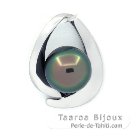 Colgante de Plata y 1 Perla de Tahiti Semi-Barroca C 10.3 mm