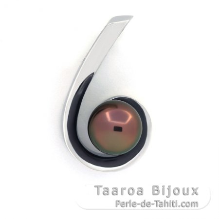 Colgante de Plata y 1 Perla de Tahiti Semi-Barroca C 9.2 mm