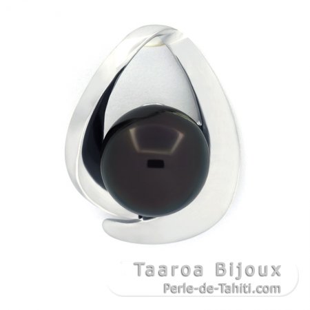 Colgante de Plata y 1 Perla de Tahiti Semi-Barroca C 10.3 mm