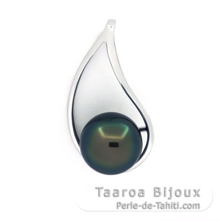 Colgante de Plata y 1 Perla de Tahiti Semi-Barroca C 10.2 mm