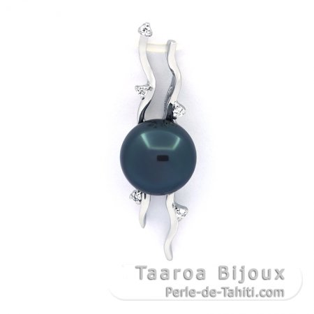 Colgante de Plata y 1 Perla de Tahiti Semi-Barroca C 9.2 mm