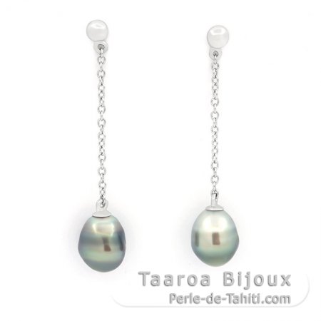 Aretes de Plata y 2 Keishis de Tahiti