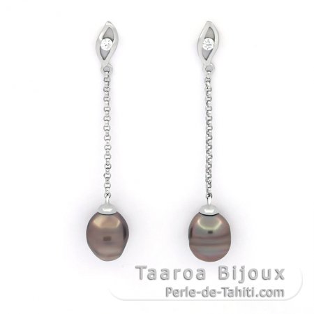 Aretes de Plata y 2 Keishis de Tahiti