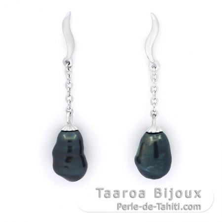 Aretes de Plata y 2 Keishis de Tahiti