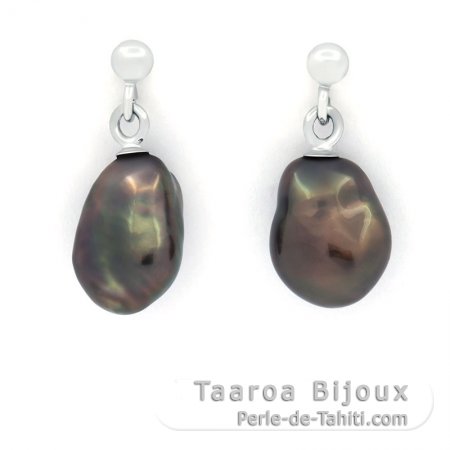 Aretes de Plata y 2 Keishis de Tahiti