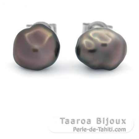 Aretes de Plata y 2 Keishis de Tahiti