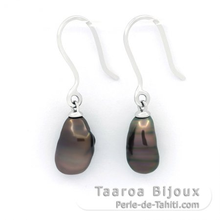 Aretes de Plata y 2 Keishis de Tahiti