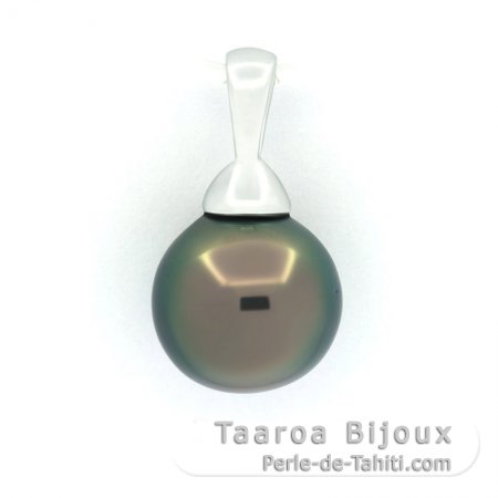 Colgante de Plata y 1 Perla de Tahiti Semi-Barroca C 9.5 mm