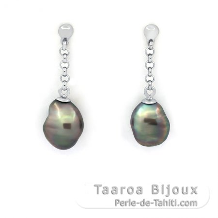 Aretes de Plata y 2 Keishis de Tahiti