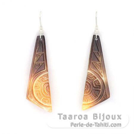 Aretes de Plata y nacarado de Tahiti