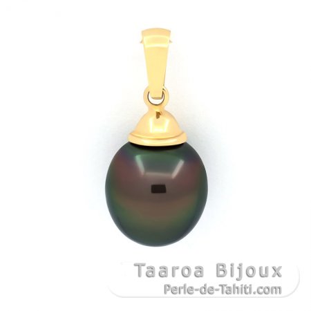 Colgante de Oro 18Kl y 1 Perla de Tahiti Semi-Barroca A 11.1 mm