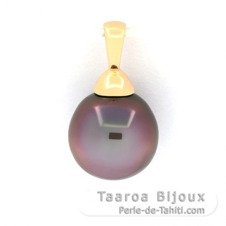 Colgante de Oro 18Kl y 1 Perla de Tahiti Semi-Barroca B 10.3 mm