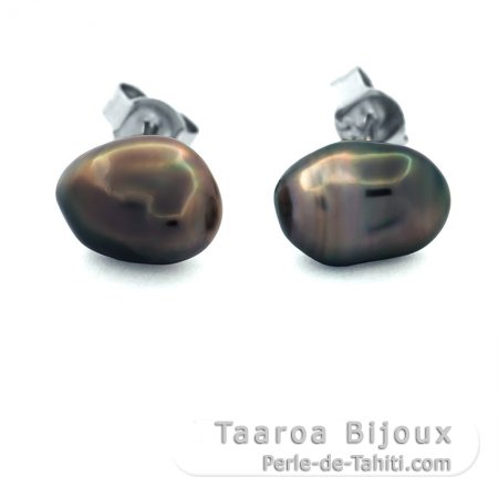 Aretes de Plata y 2 Keishis de Tahiti