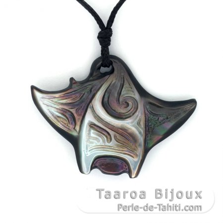 Colgante de Manta Raya en Nacarado de Tahiti