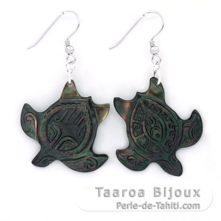 Aretes de Plata y nacarado de Tahiti