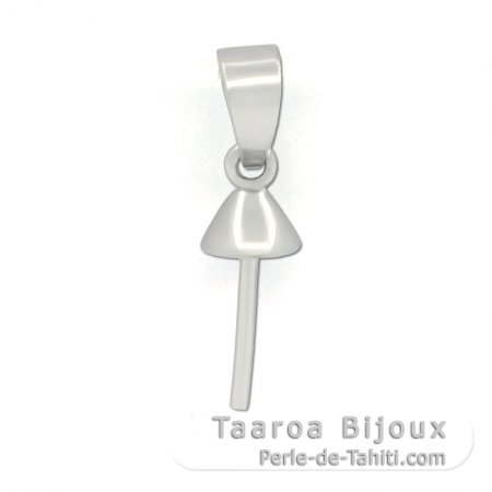 Colgante de Plata Rodiada para 1 Perla de 8 a 14 mm