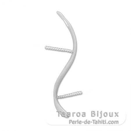 Colgante de Plata Rodiada para 2 Perlas de 7 a 10 mm