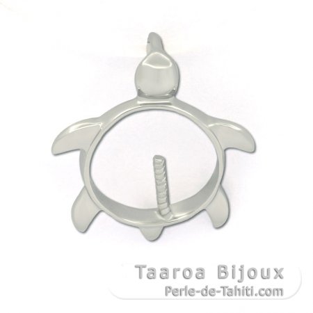 Colgante de Plata Rodiada para 1 Perla de 9 a 11 mm